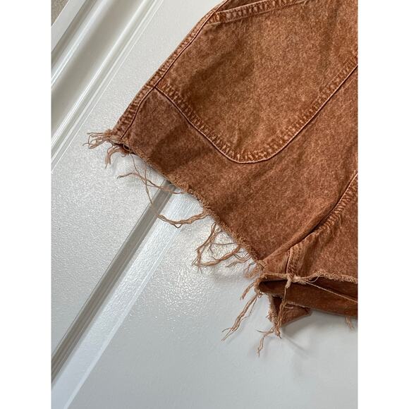 Universal Thread Midi Shorts Size 6 Denim Highest Rise Pockets Rust - Picture 3 of 10